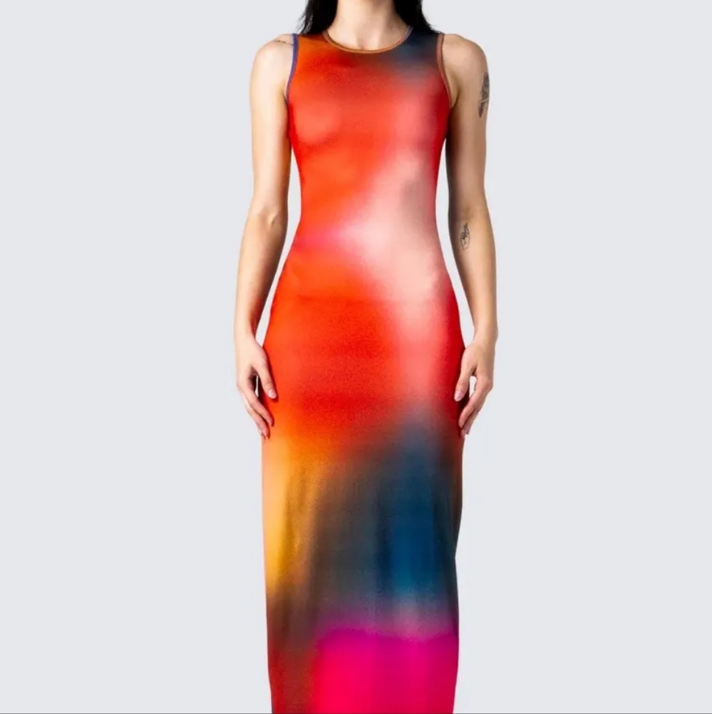 XL Finesse Women Finn Multi Print Maxi Dress